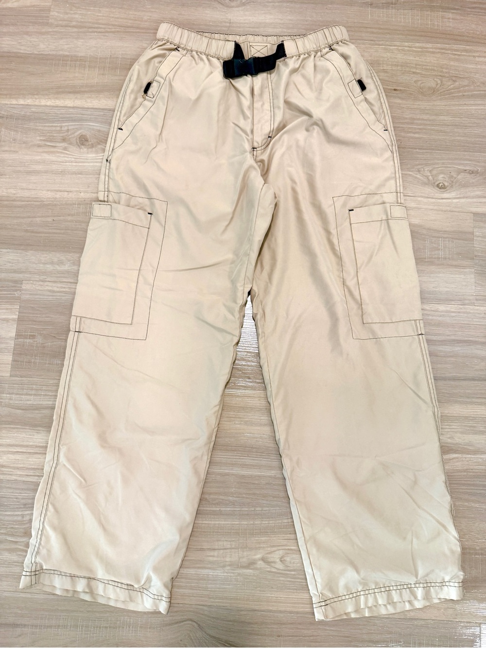 Old Navy Men's Light Beige Snowboard Pants with Belt
